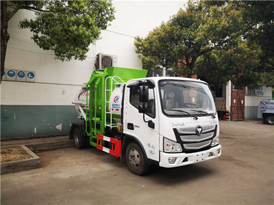福田欧马可4-5方餐厨垃圾车 高效环保的潲水处理利器